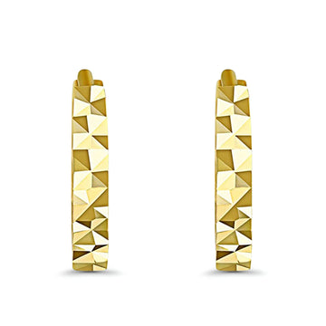 14K Yellow Gold 2mm Square Tube Huggies Earrings- Best Anniversary Birthday Gift for Her